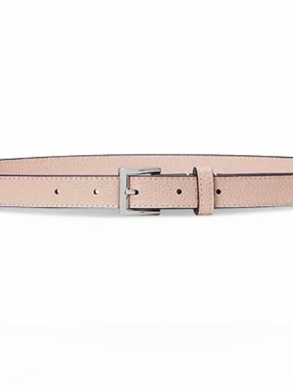 Polo by Ralph Lauren Blush Pink Leather Belt with Silver Buckle